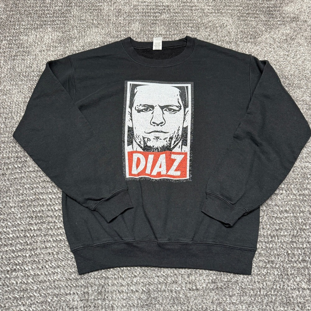 Gildan Mens Diaz Graphic Sweatshirt Crewneck Small Black Heavy Blend